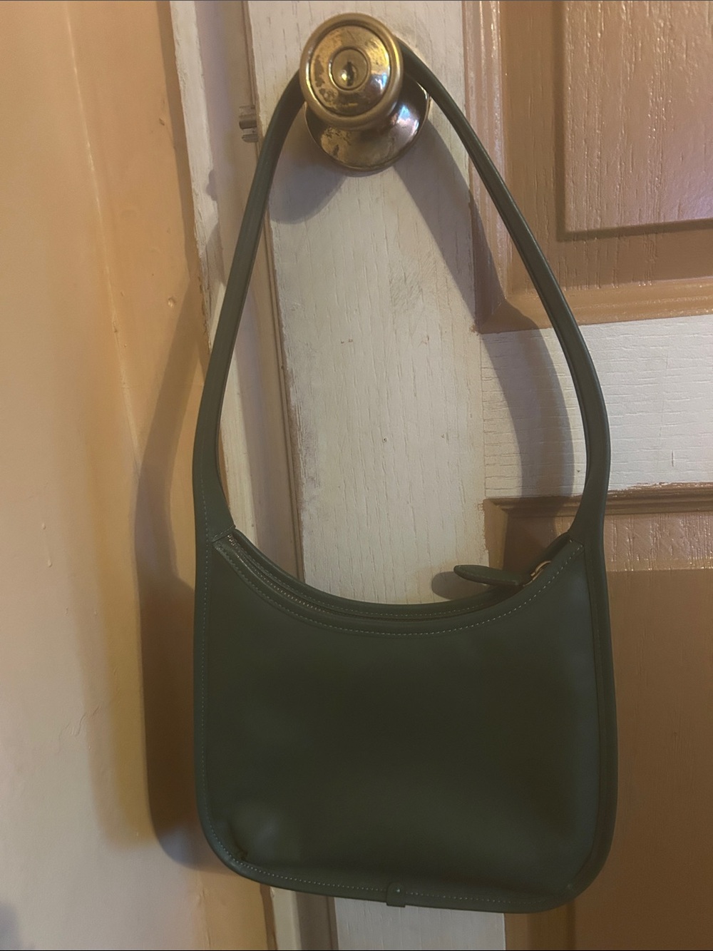 Coach Dark Green Leather Shoulder Bag